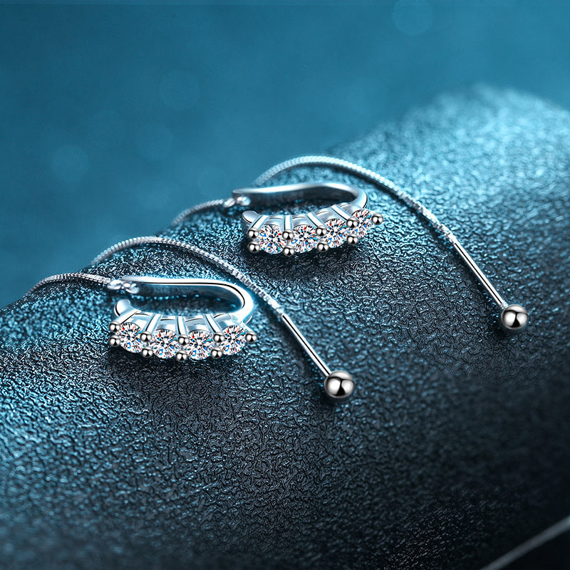 Moissanite Earrings in 925 Sterling Silver