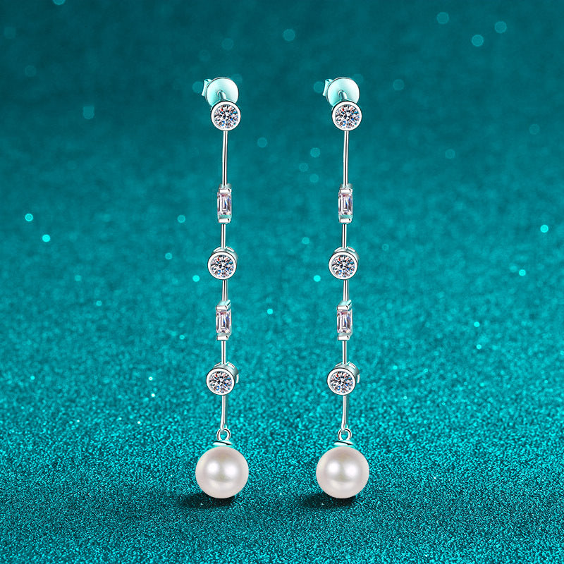 Moissanite Earrings in 925 Sterling Silver