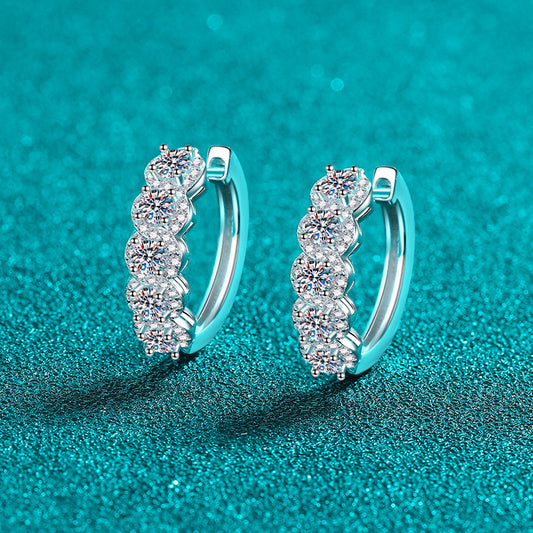 Moissanite Earrings in 925 Sterling Silver