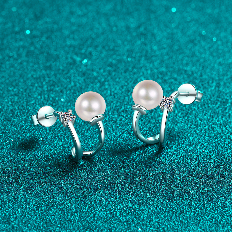 Moissanite Earrings in 925 Sterling Silver
