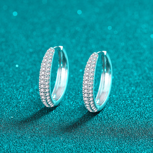 Moissanite Earrings in 925 Sterling Silver