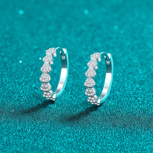Moissanite Earrings in 925 Sterling Silver