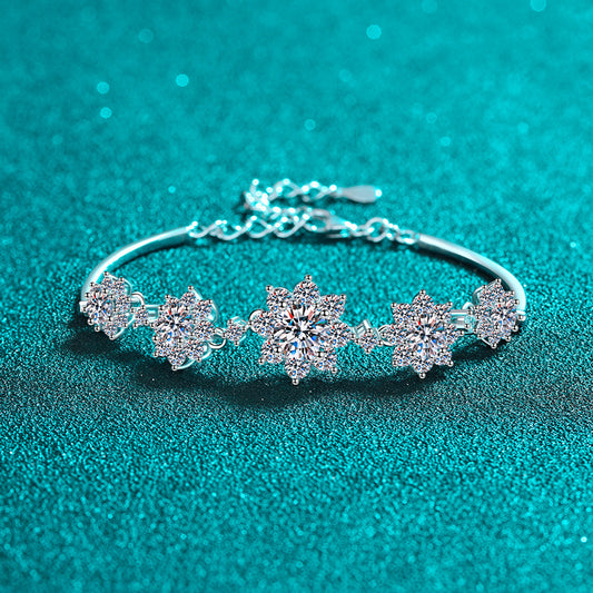 Moissanite Bracelets in 925 Sterling Silver 2.6ct 16+5cm