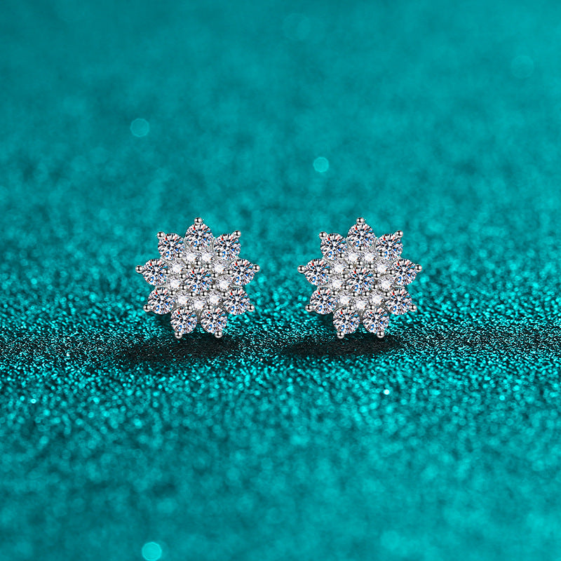 Moissanite Earrings in 925 Sterling Silver