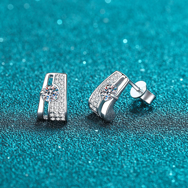 Moissanite Earrings in 925 Sterling Silver