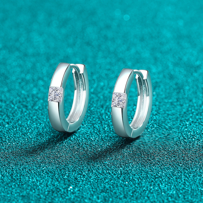 Moissanite Earrings in 925 Sterling Silver