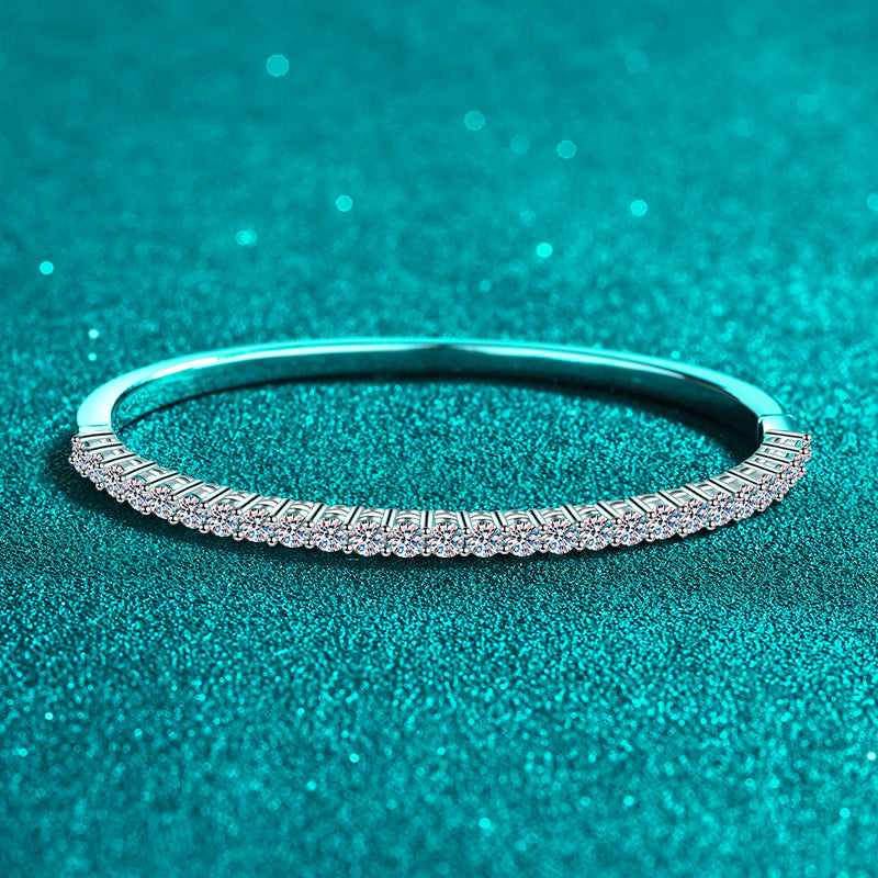 Moissanite Bangles in 925 Sterling Silver 2.6ct