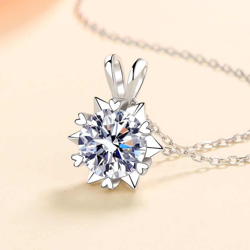 Moissanite Necklaces in 925 Sterling Silver 1ct 2ct 3ct