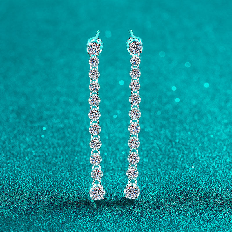Moissanite Earrings in 925 Sterling Silver