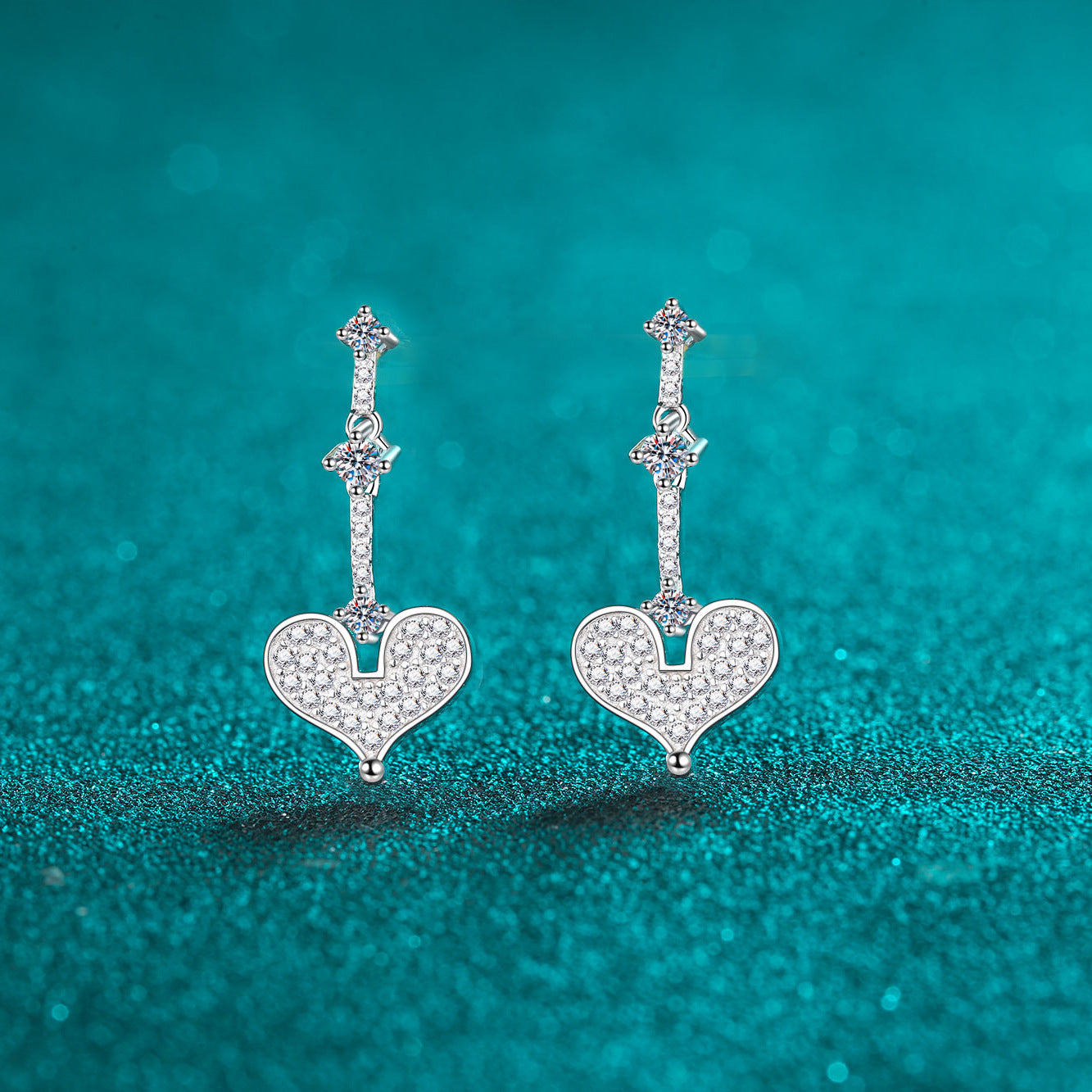 Moissanite Earrings in 925 Sterling Silver