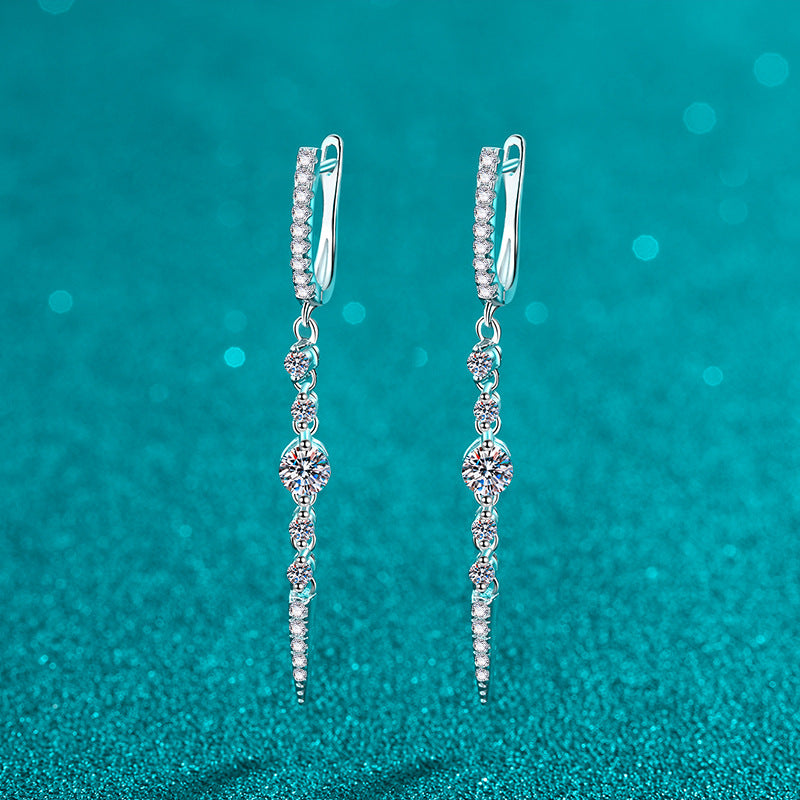 Moissanite Earrings in 925 Sterling Silver
