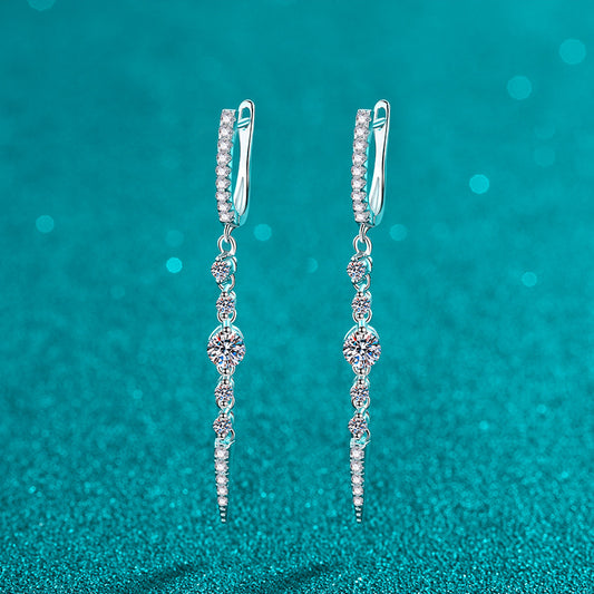 Moissanite Earrings in 925 Sterling Silver