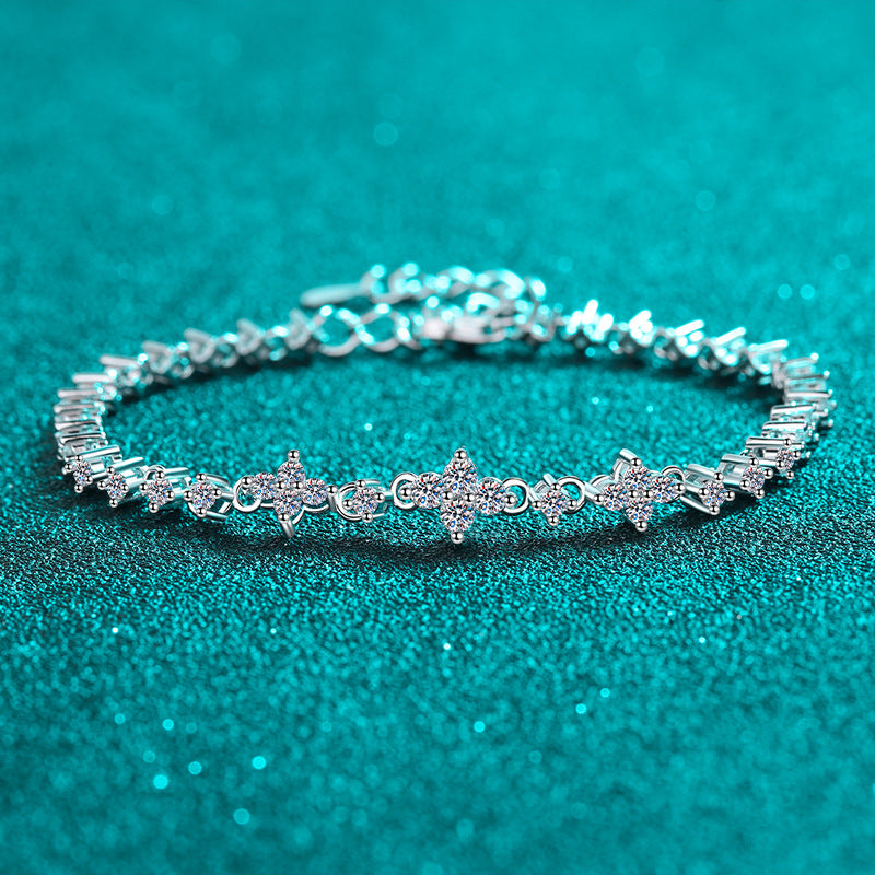 Moissanite Bracelets in 925 Sterling Silver 1.38ct 21cm
