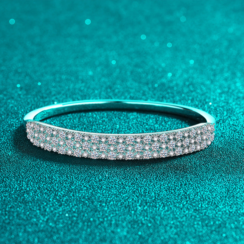 Moissanite Bangles in 925 Sterling Silver 3.03ct