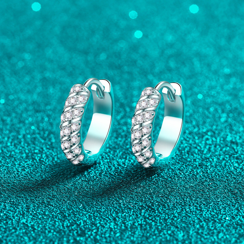 Moissanite Earrings in 925 Sterling Silver