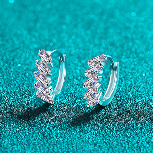 Moissanite Earrings in 925 Sterling Silver