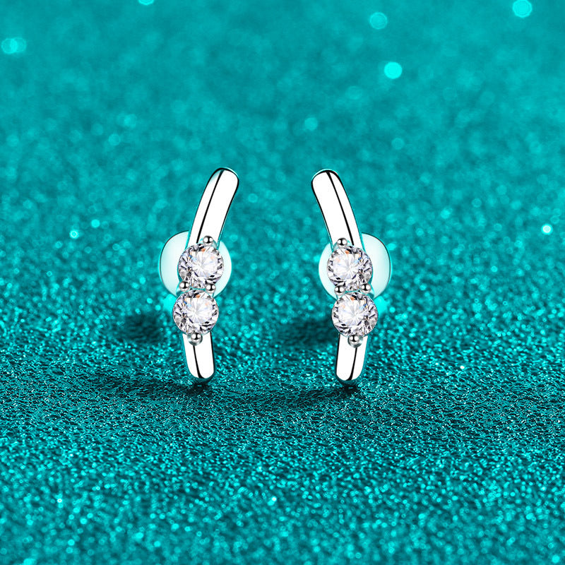 Moissanite Earrings in 925 Sterling Silver