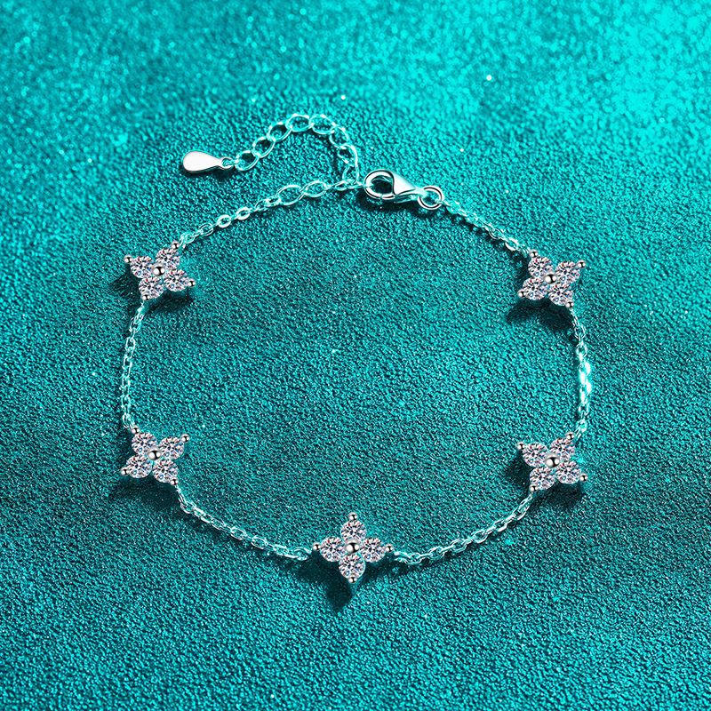 Moissanite Bracelets in 925 Sterling Silver 2ct 15+5cm