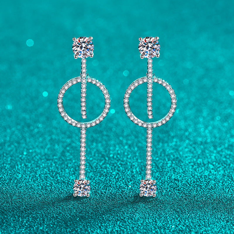 Moissanite Earrings in 925 Sterling Silver