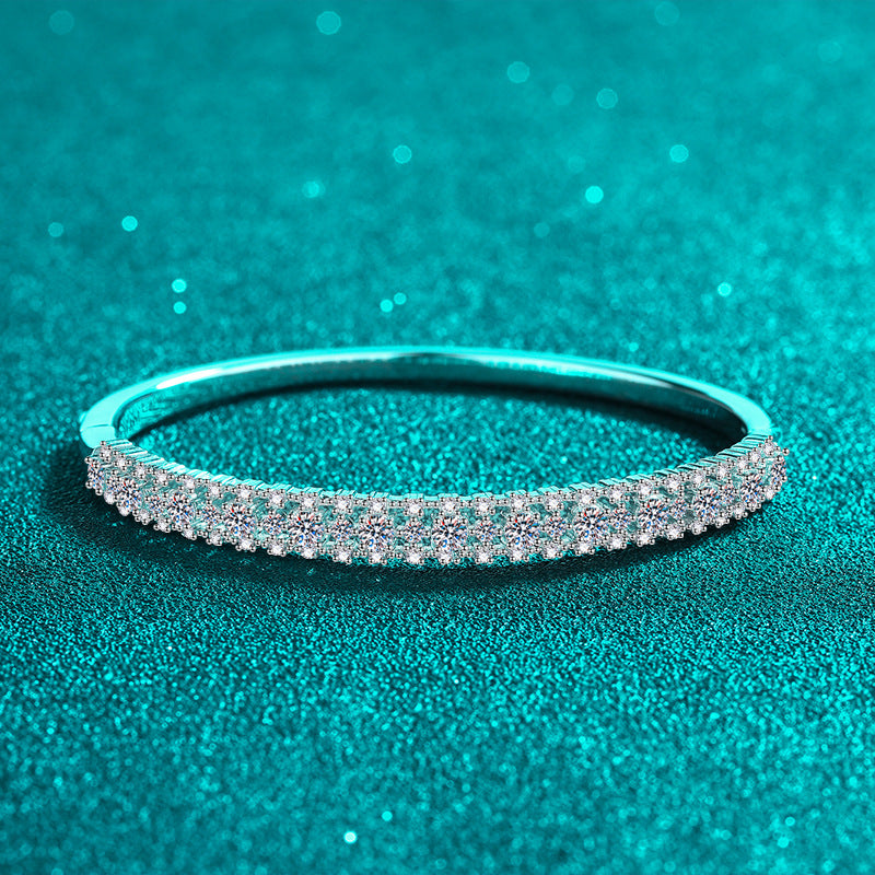 Moissanite Bangles in 925 Sterling Silver 2.1ct