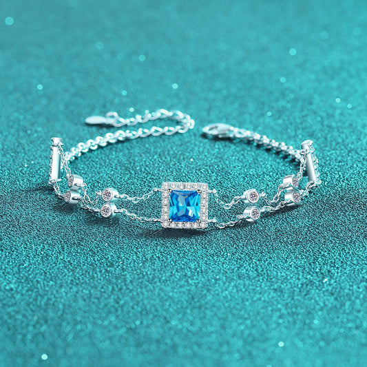 Moissanite Bracelets in 925 Sterling Silver 1ct 21cm