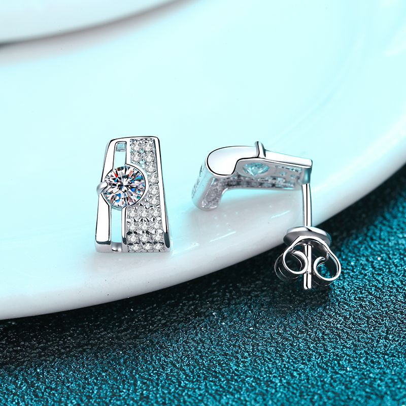 Moissanite Earrings in 925 Sterling Silver