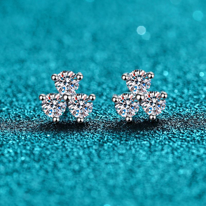 Moissanite Earrings in 925 Sterling Silver
