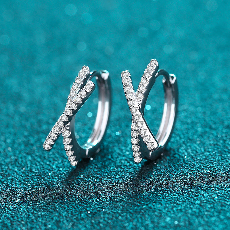 Moissanite Earrings in 925 Sterling Silver