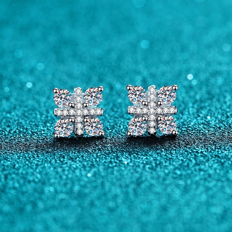 Moissanite Earrings in 925 Sterling Silver