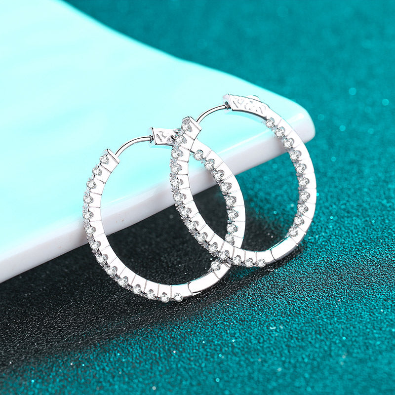 Moissanite Earrings in 925 Sterling Silver
