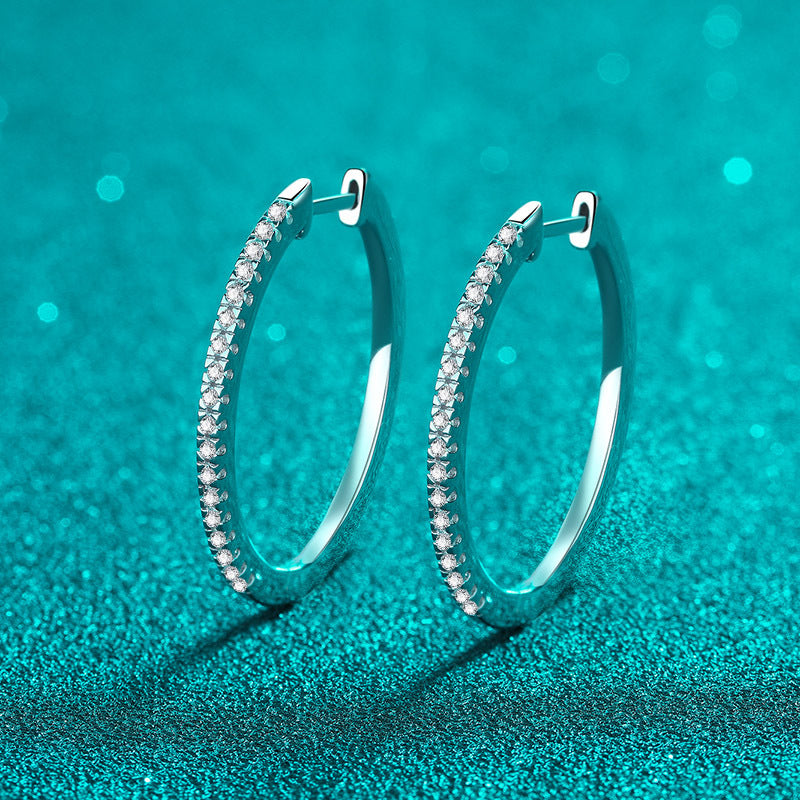 Moissanite Earrings in 925 Sterling Silver