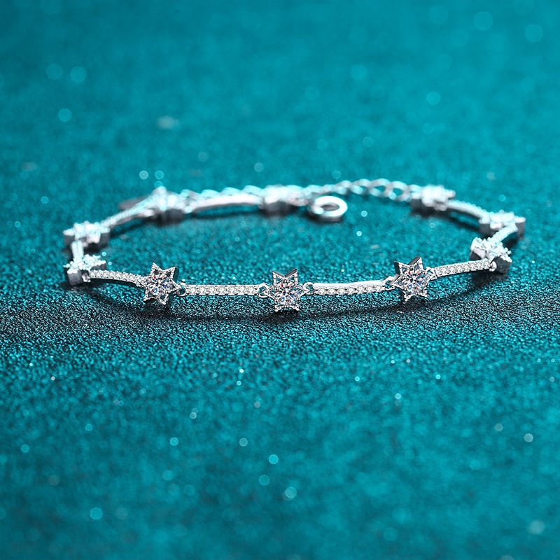 Moissanite Bracelets in 925 Sterling Silver 1ct