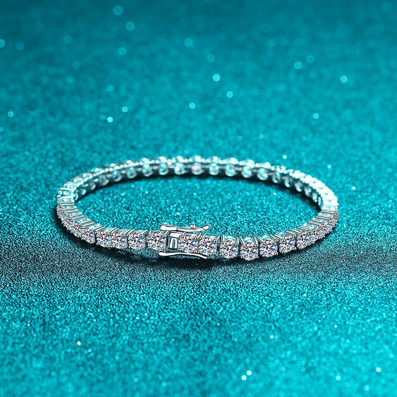 Moissanite Tennis Bracelets in 925 Sterling Silver 17.5ct 18cm