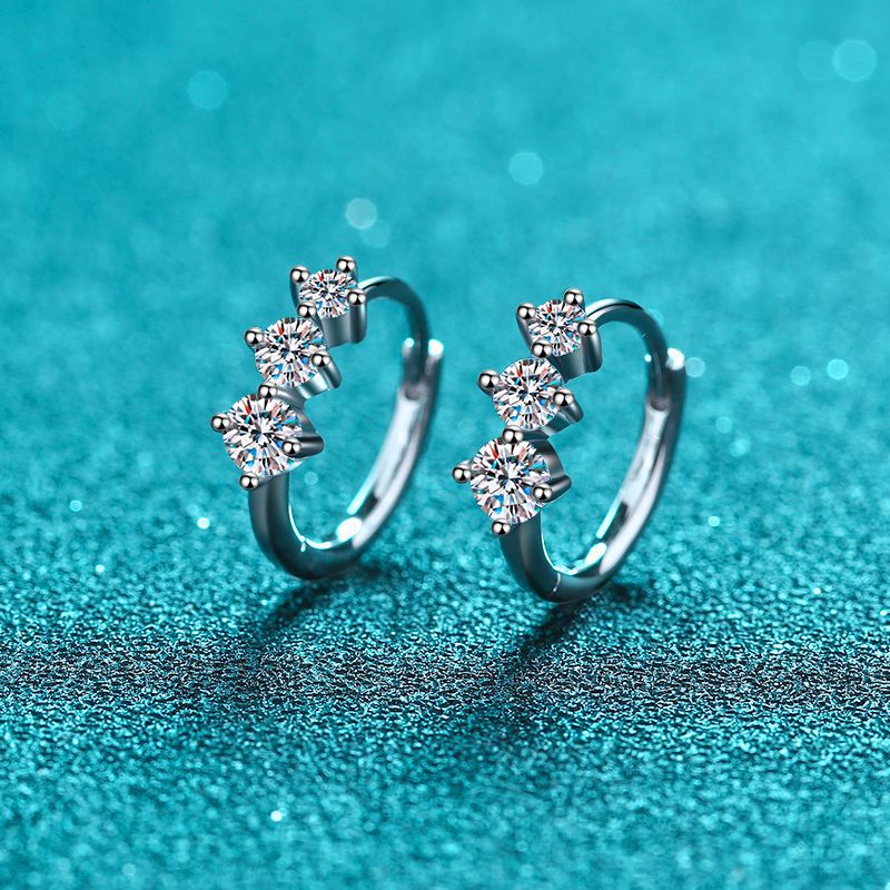 Moissanite Earrings in 925 Sterling Silver