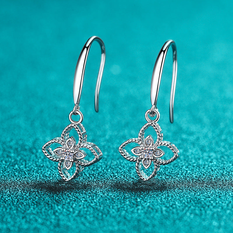 Moissanite Earrings in 925 Sterling Silver