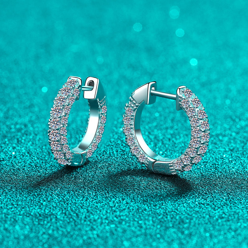 Moissanite Earrings in 925 Sterling Silver