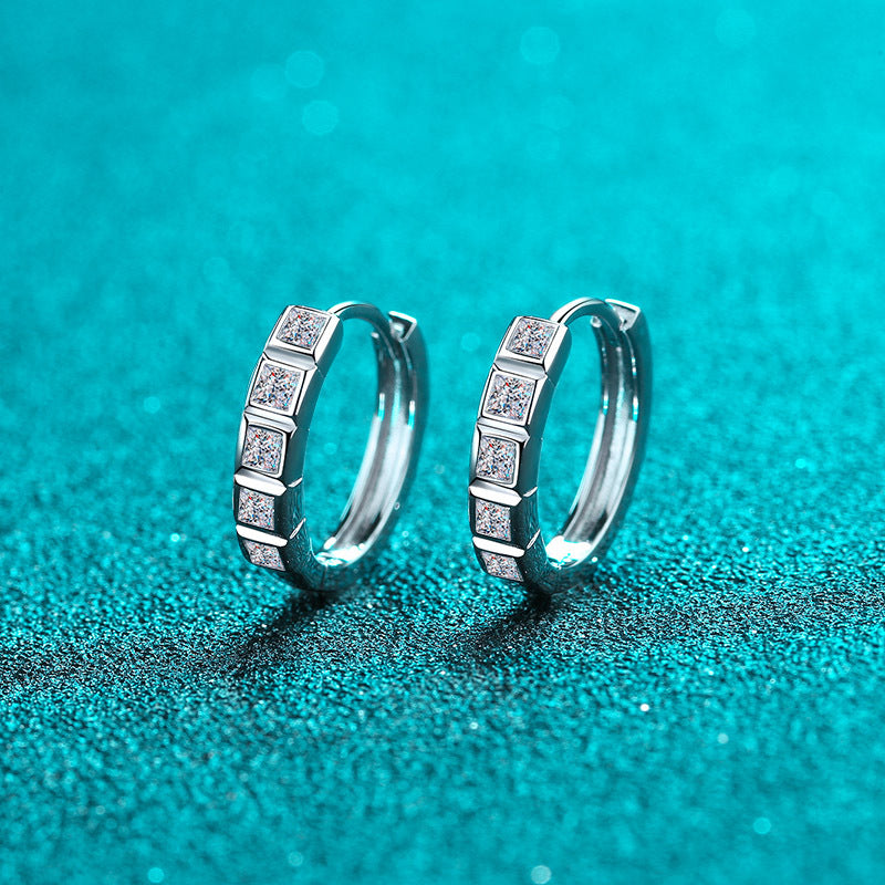 Moissanite Earrings in 925 Sterling Silver