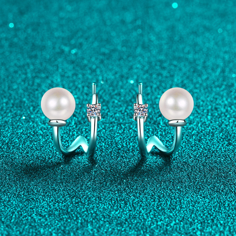 Moissanite Earrings in 925 Sterling Silver