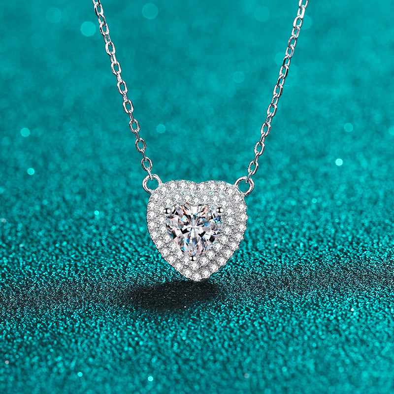 Moissanite Necklaces in 925 Sterling Silver 1ct