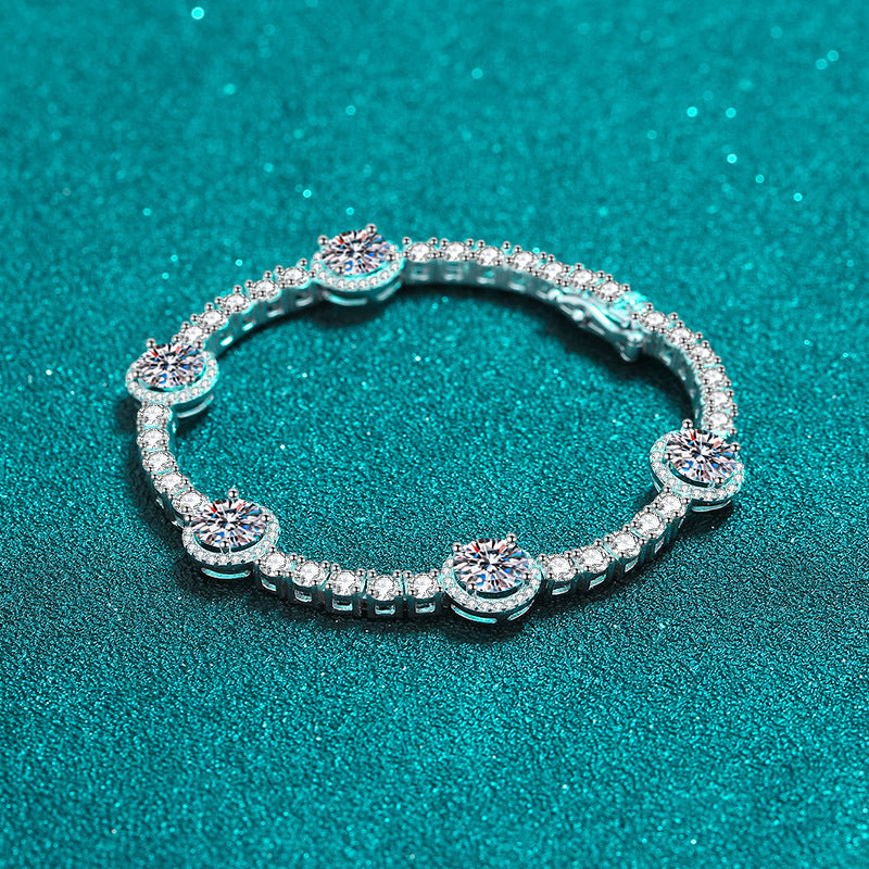 Moissanite Bracelets in 925 Sterling Silver 8.3ct 15.5cm
