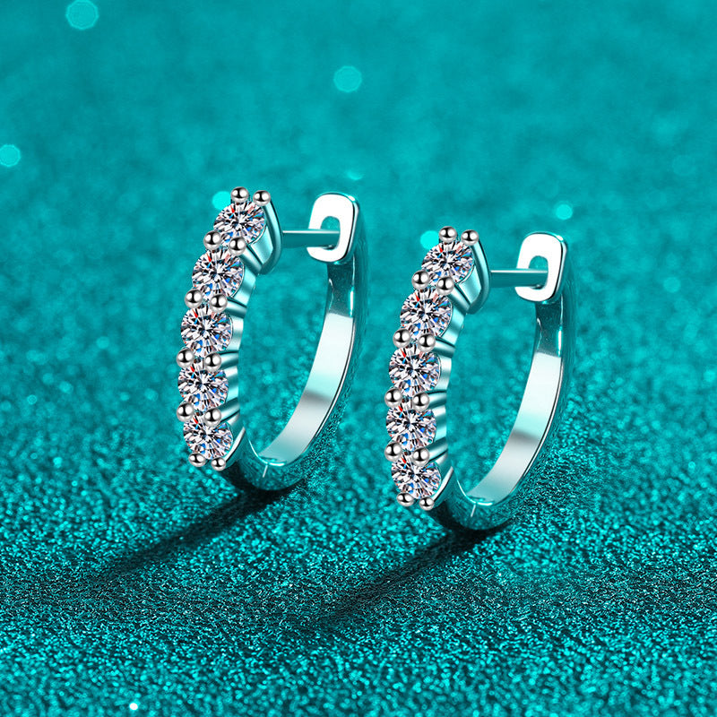 Moissanite Earrings in 925 Sterling Silver