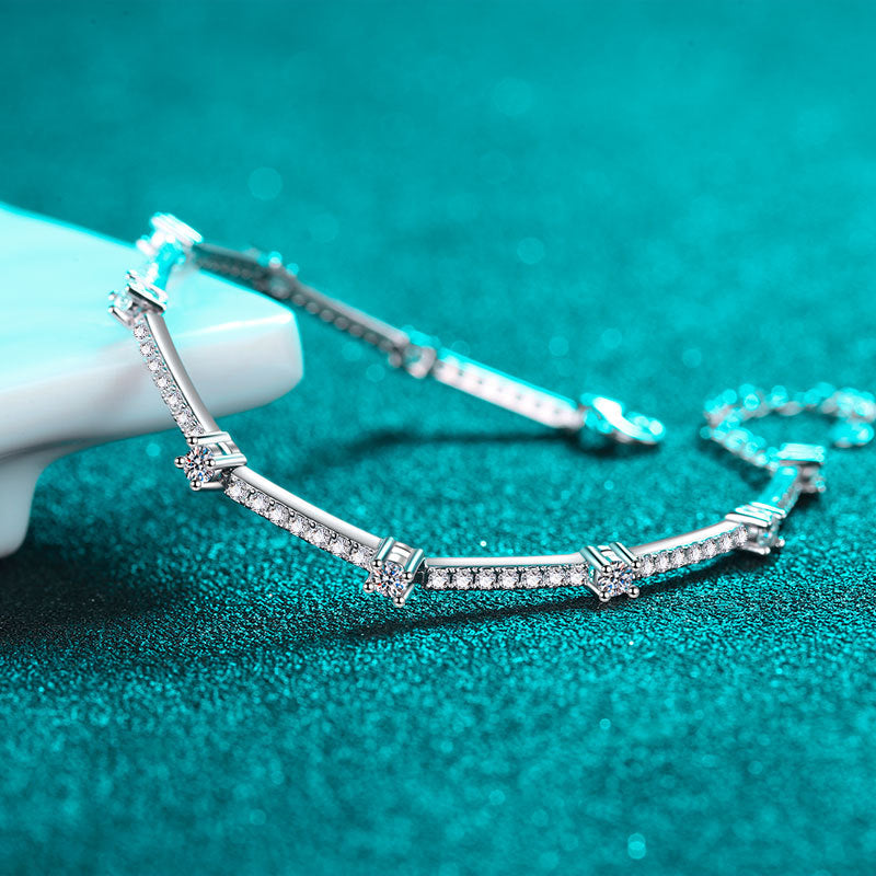Moissanite Bracelets in 925 Sterling Silver 1.67ct 20cm