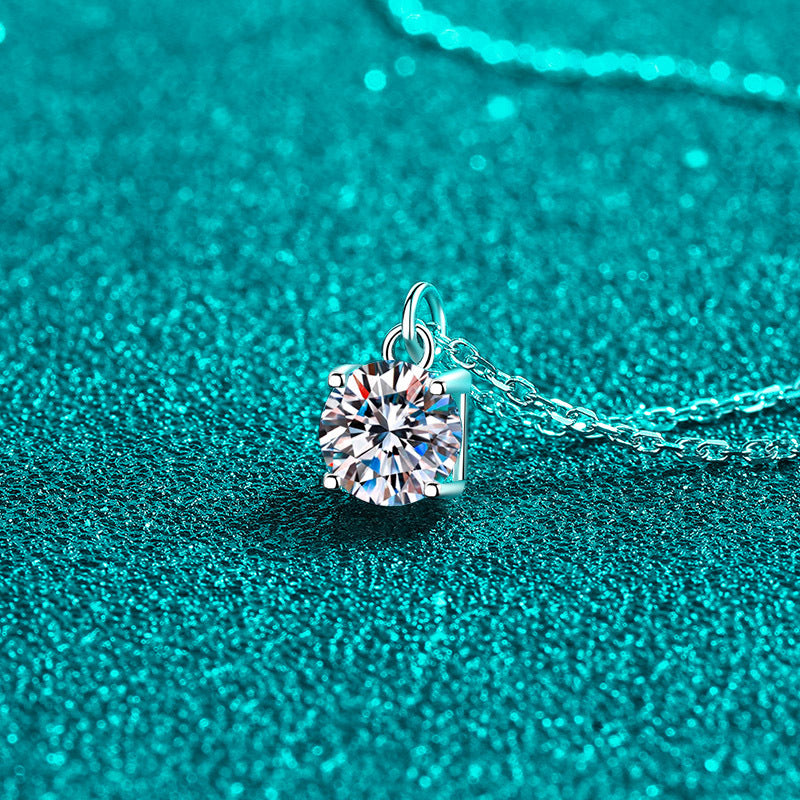 Moissanite Necklaces in 925 Sterling Silver 1ct