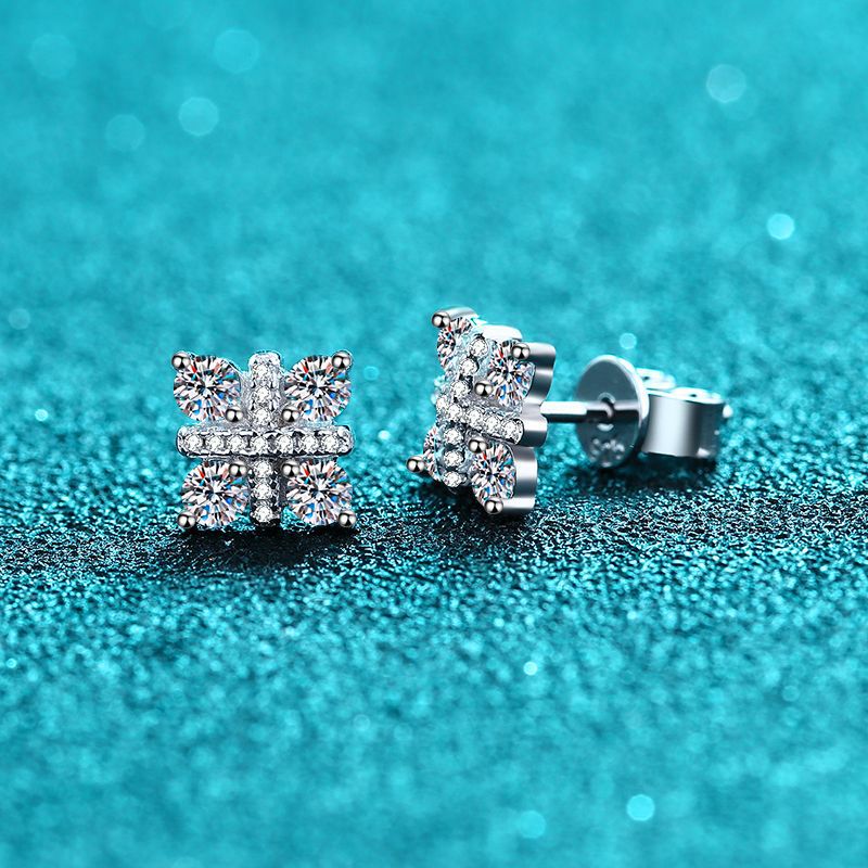 Moissanite Earrings in 925 Sterling Silver