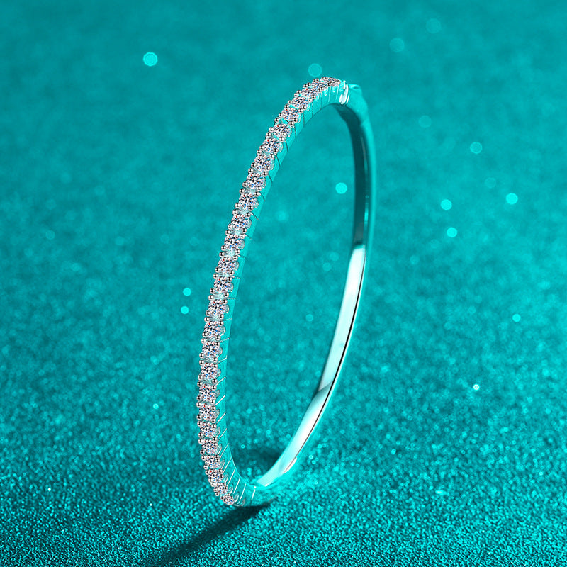 Moissanite Bangles in 925 Sterling Silver 1.68ct