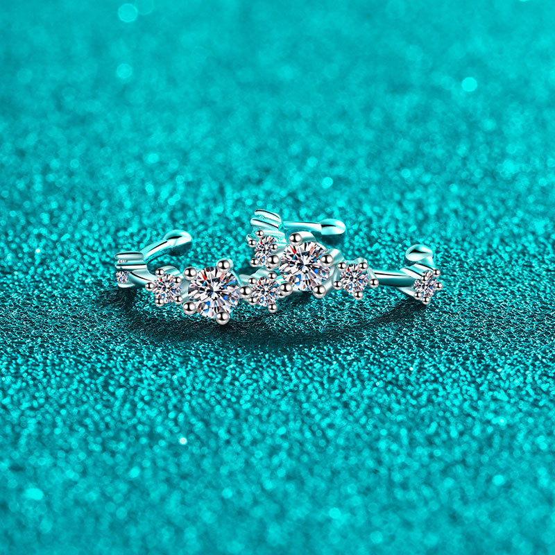Moissanite Earrings in 925 Sterling Silver
