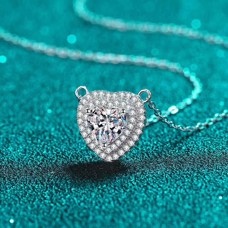 Moissanite Necklaces in 925 Sterling Silver 1ct