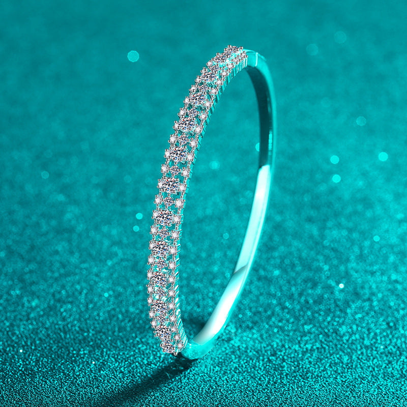 Moissanite Bangles in 925 Sterling Silver 2.1ct