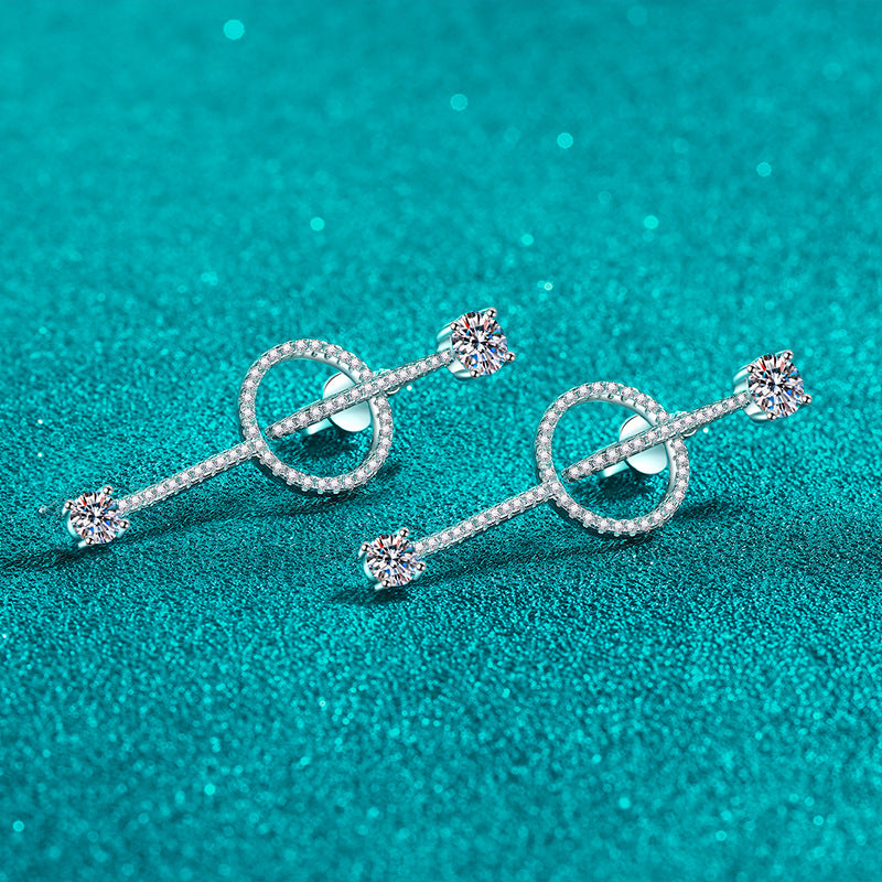 Moissanite Earrings in 925 Sterling Silver