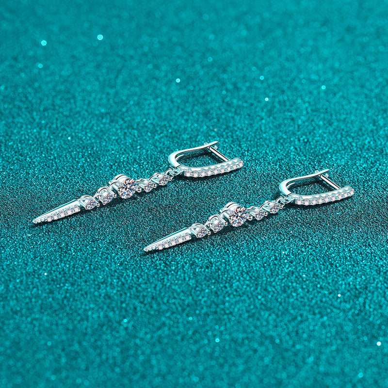 Moissanite Earrings in 925 Sterling Silver